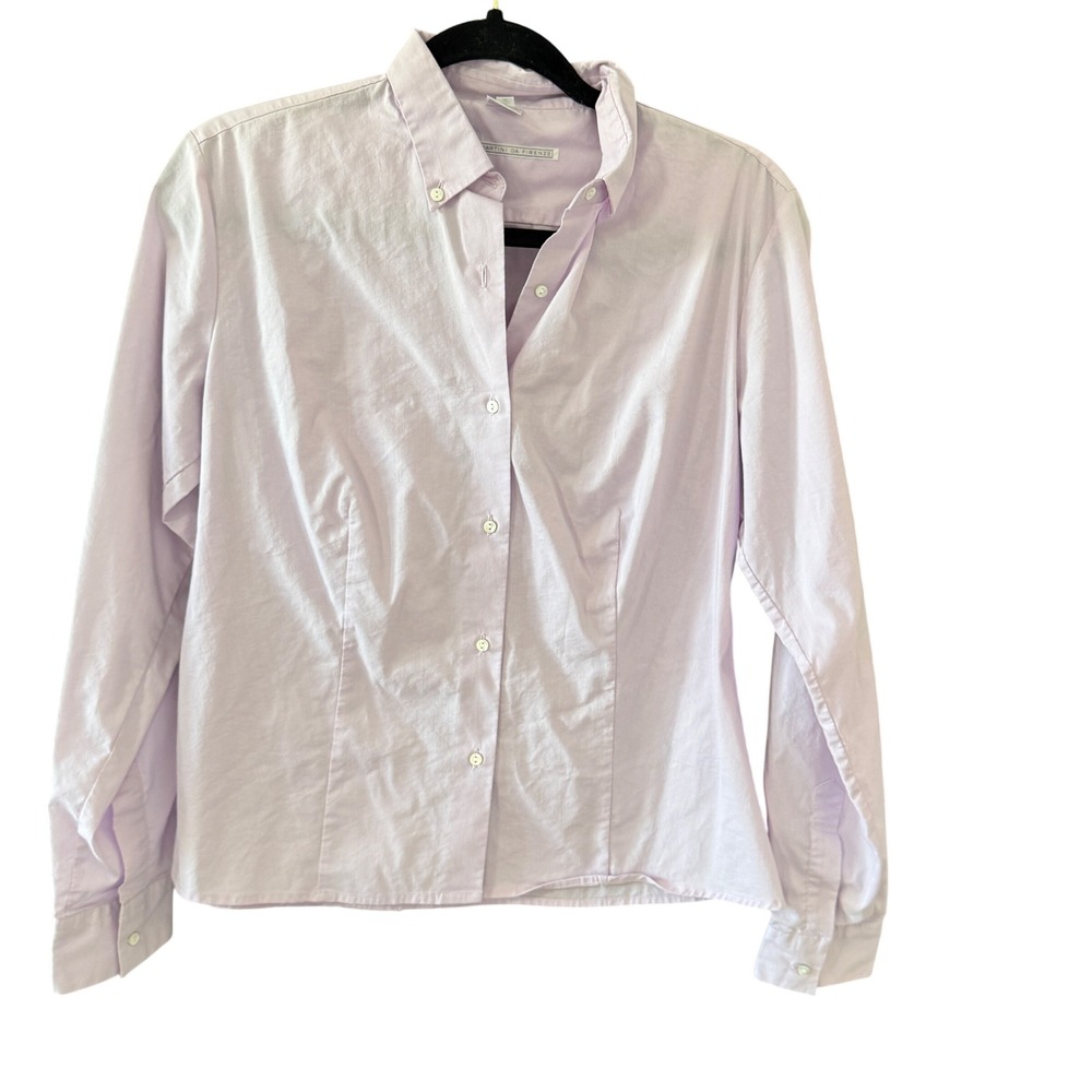 Moreno Martini Da Firenze Womens Lavender Cotton Blend Button Down Shirt Italy M